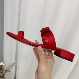 Salvatore Ferragamo Summer Sweet Bow Sandals For Women Red