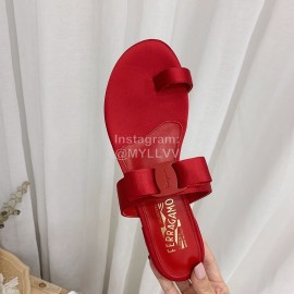 Salvatore Ferragamo Summer Sweet Bow Sandals For Women Red