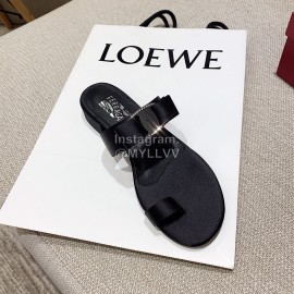 Salvatore Ferragamo Summer Sweet Bow Sandals For Women Black