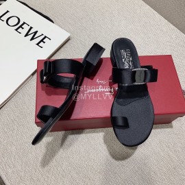 Salvatore Ferragamo Summer Sweet Bow Sandals For Women Black