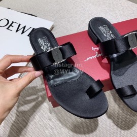Salvatore Ferragamo Summer Sweet Bow Sandals For Women Black