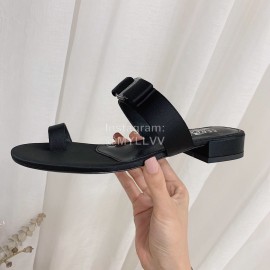 Salvatore Ferragamo Summer Sweet Bow Sandals For Women Black