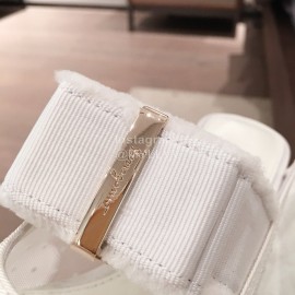 Salvatore Ferragamo Spring Mesh Bow Pointed High Heel Sandals For Women White