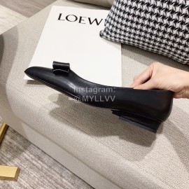 Salvatore Ferragamo Spring Sheepskin Bow Pointed Shoes For Women Black