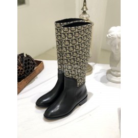Ferragamo Fashion Cowhide Long Boots For Women