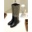Ferragamo Fashion Gancini Buckle Cowhide Long Boots For Women