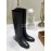 Ferragamo Fashion Cowhide Long Boots For Women Black