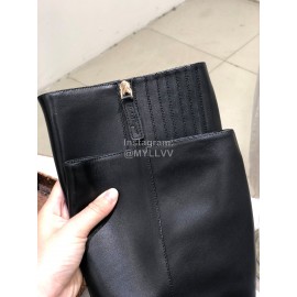 Ferragamo Fashion Gancini Buckle Black Cowhide Long Boots For Women 