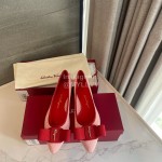 Ferragamo Fashion New Viva Bow Ballet Shoes For Women Red