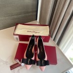 Ferragamo Fashion New Viva Bow Ballet Shoes For Women Pink
