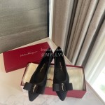 Ferragamo Fashion New Viva Bow Ballet Shoes For Women Black