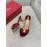 Ferragamo Patent Leather Bow High Heeled Slippers For Women Wine Red