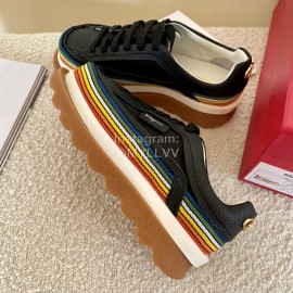 Ferragamo Soft Calf Leather Thick Soled Casual Shoes For Women Black