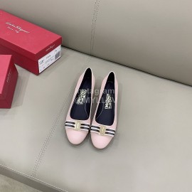 Ferragamo New Bow Sheepskin High Heels For Women Pink