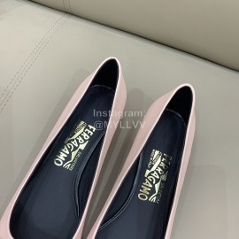 Ferragamo New Bow Sheepskin High Heels For Women Pink