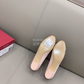 Ferragamo New Bow Sheepskin High Heels For Women Pink