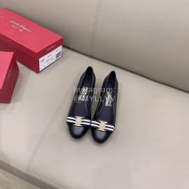 Ferragamo New Bow Sheepskin High Heels For Women Black