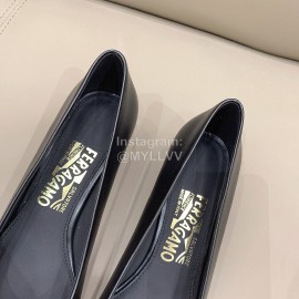 Ferragamo New Bow Sheepskin High Heels For Women Black