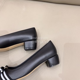 Ferragamo New Bow Sheepskin High Heels For Women Black