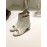 Ferragamo Gancini Buckle Cowhide Thick High Heeled Boots For Women White