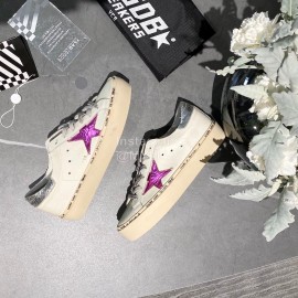 Golden Goose Calf Leather Casual Shoes For Men And Women Rose Red