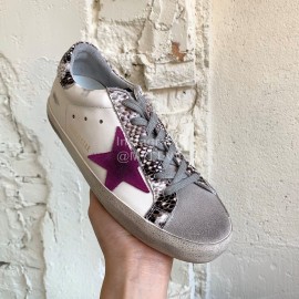 Golden Goose Calf Leather Casual Shoes For Men And Women Gray