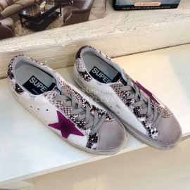 Golden Goose Calf Leather Casual Shoes For Men And Women Gray