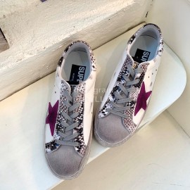 Golden Goose Calf Leather Casual Shoes For Men And Women Gray