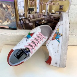 Golden Goose Calf Leather Casual Shoes For Men And Women Gray