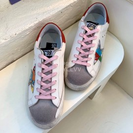 Golden Goose Calf Leather Casual Shoes For Men And Women Gray