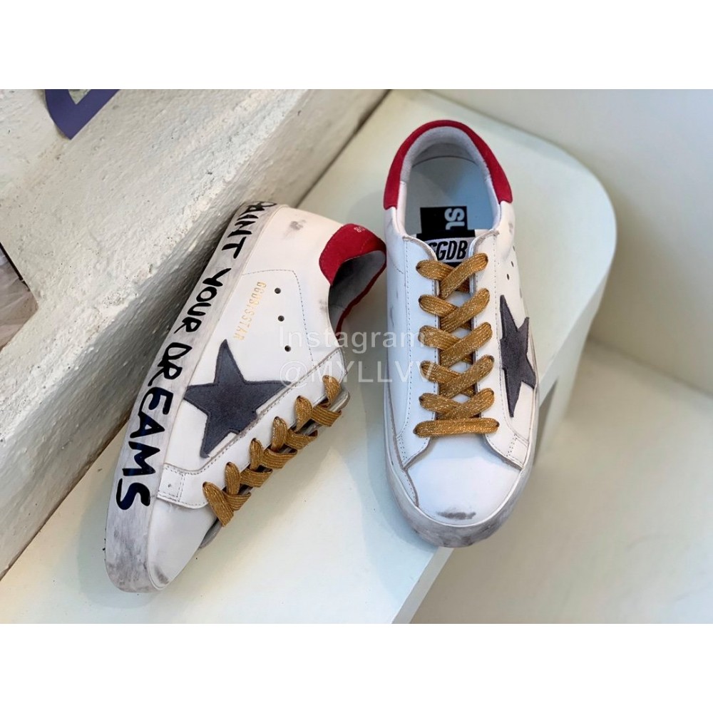 Golden Goose Calf Leather Casual Shoes For Men And Women Red