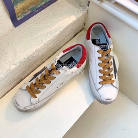 Golden Goose Calf Leather Casual Shoes For Men And Women Red