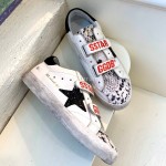 Golden Goose Calf Leather Black Casual Shoes For Men And Women