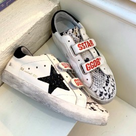 Golden Goose Calf Leather Black Casual Shoes For Men And Women