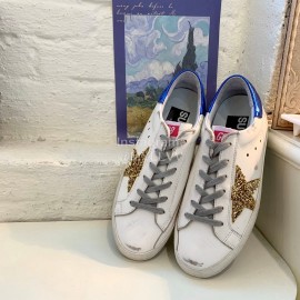 Golden Goose Calf Leather Casual Shoes For Men And Women Gold
