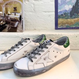 Golden Goose Calf Leather Casual Shoes For Men And Women Gold