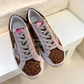 Golden Goose Calf Leather Casual Shoes For Men And Women Brown