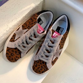 Golden Goose Calf Leather Casual Shoes For Men And Women Brown