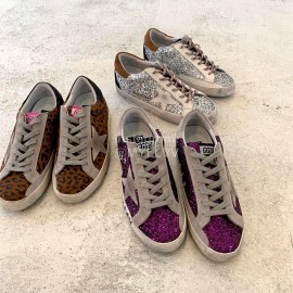 Golden Goose Calf Leather Casual Shoes For Men And Women Brown