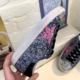 Golden Goose Calf Leather Casual Shoes For Men And Women Purple