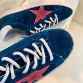 Golden Goose Calf Leather Casual Shoes For Men And Women Dark Blue