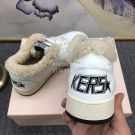 Golden Goose Winter Calf Lamb Wool Casual Shoes For Women Black