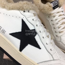 Golden Goose Winter Calf Lamb Wool Casual Shoes For Women Black