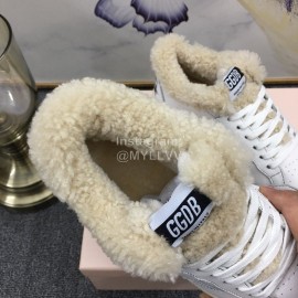 Golden Goose Winter Calf Lamb Wool Casual Shoes For Women White