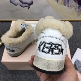 Golden Goose Winter Calf Lamb Wool Casual Shoes For Women White