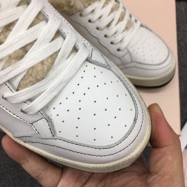 Golden Goose Winter Calf Lamb Wool Casual Shoes For Women White