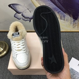 Golden Goose Winter Calf Lamb Wool Casual Shoes For Women White