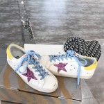Golden Goose Calf Leather Fashion Casual Shoes For Women Blue