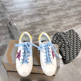 Golden Goose Calf Leather Fashion Casual Shoes For Women Blue