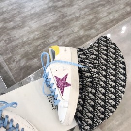 Golden Goose Calf Leather Fashion Casual Shoes For Women Blue